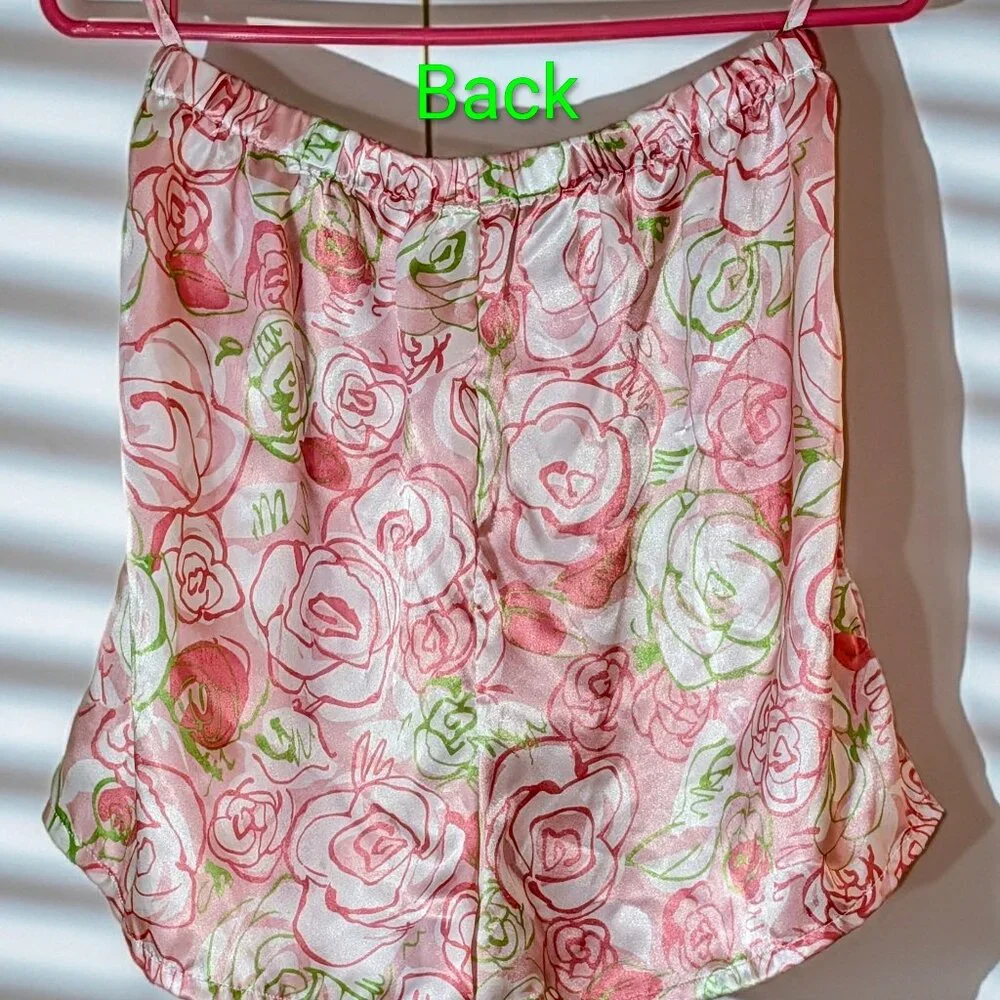 Pink Rose Satin Cami & Shorts Set - Picture 9 of 12